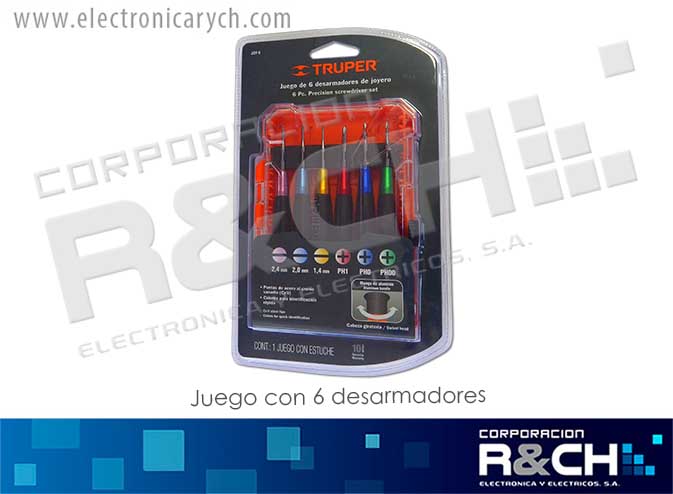 14202 destornillador juego de 6 pcs de joyero aluminio de precisión Truper