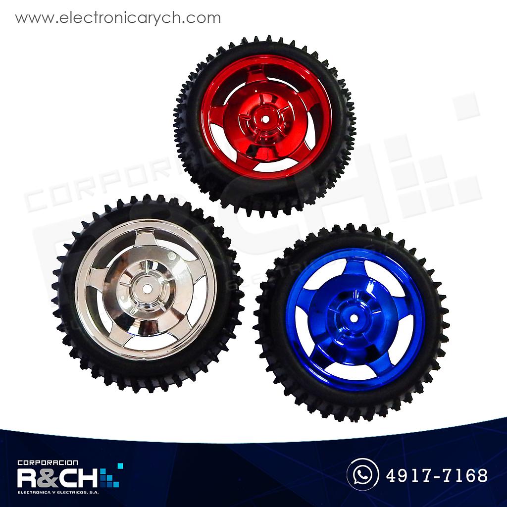 RD-85G Rueda caucho para robótica diámetro 85mm ancho 38mm