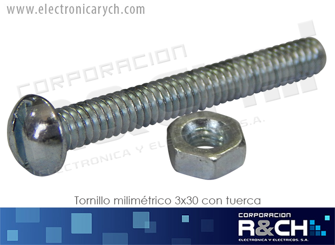 TOR21 tornillo milimetrico 25mm largo con tuerca