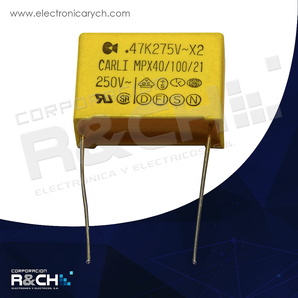 CC-0.47U/275 capacitor 0.47uF metal poly 474 275VA