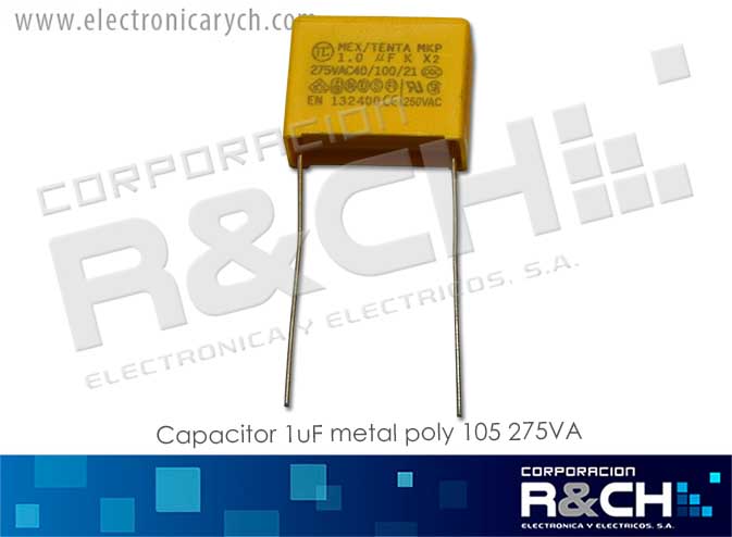 CC-1U/275 Capacitor 1uF Metal Poly 105 275VAC