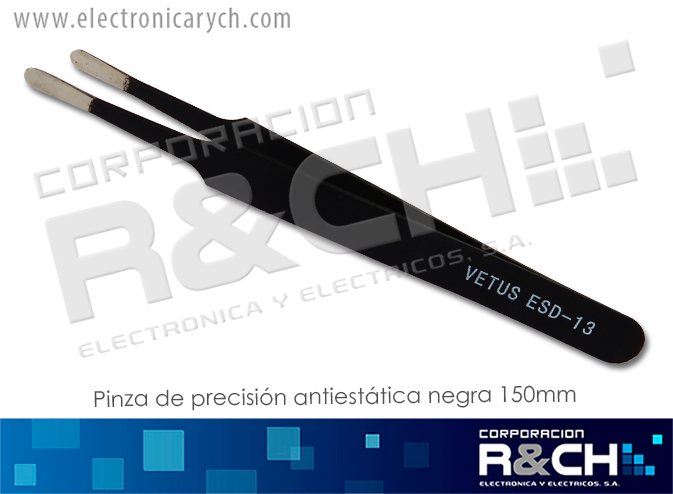 H-ESD13 pinza de precisión antiestatica negra 150mm