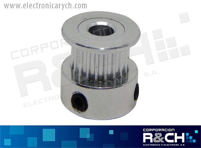 PL-709DA Polea GT2 dentada 16d diametro ext=14mm diametro int=5mm banda 6mm