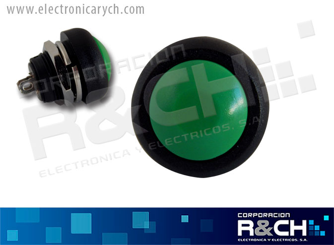 SW-736G switch push boton N/A grande verde 12mm