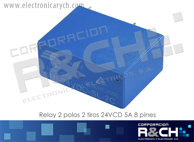RL-8P-24/5 relay 2 polos 2 tiros 24VCD 5A 8 pines
