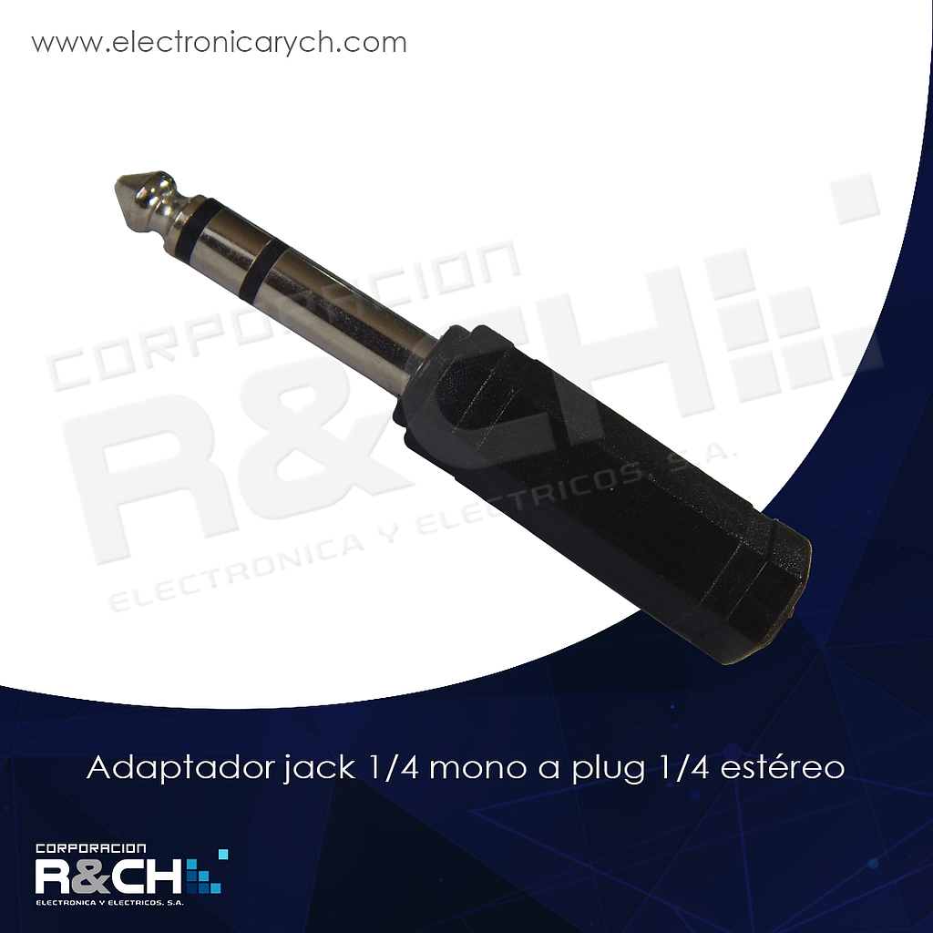 AD-2119 adaptador jack 1/4 mono a plug 1/4 estéreo