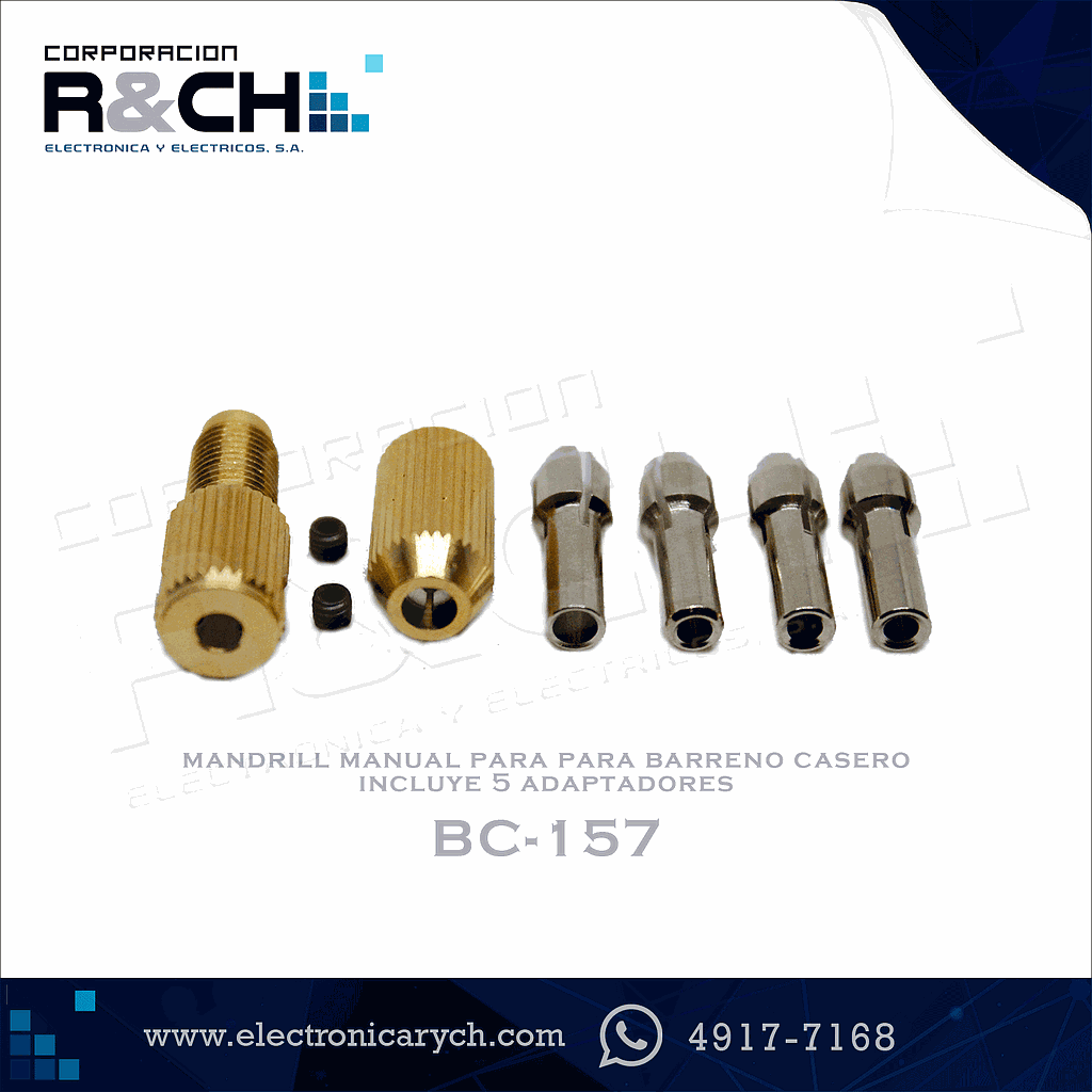 BC-157 mandrill manual para para barreno casero incluye 5 adaptadores