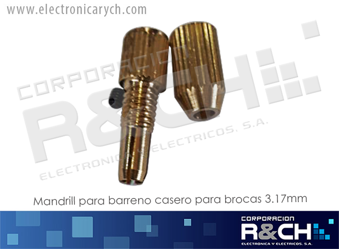 BC-1233.17 mandrill para barreno casero para brocas 3.17mm