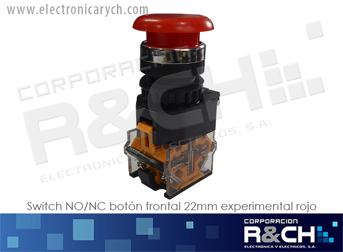 LA38-11R switch NO/NC boton frontal 22mm experimental rojo