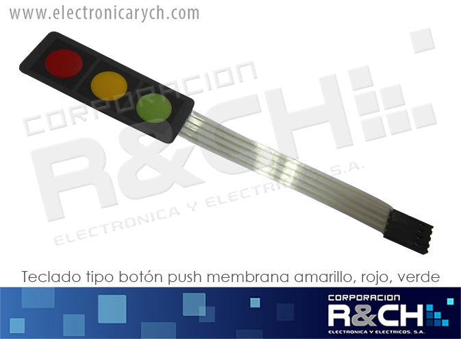 SW-720 teclado tipo boton 3 push membrana rojo amarillo verde