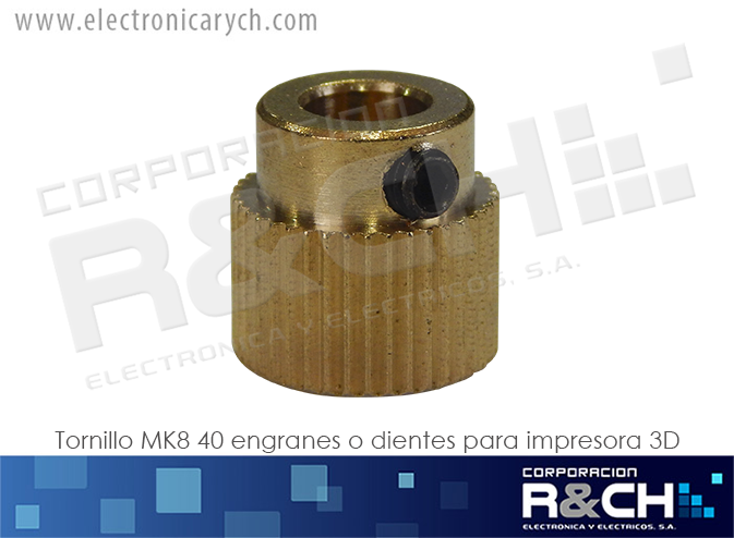 TOR-40D tornillo MK8 40 engranes o dientes para impresora 3D