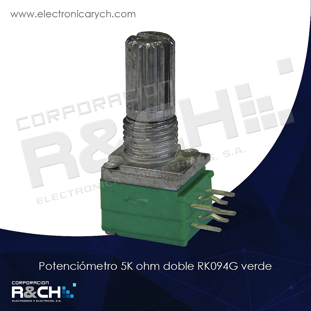 PT-5K97G potenciometro 5K ohm doble RK097G verde