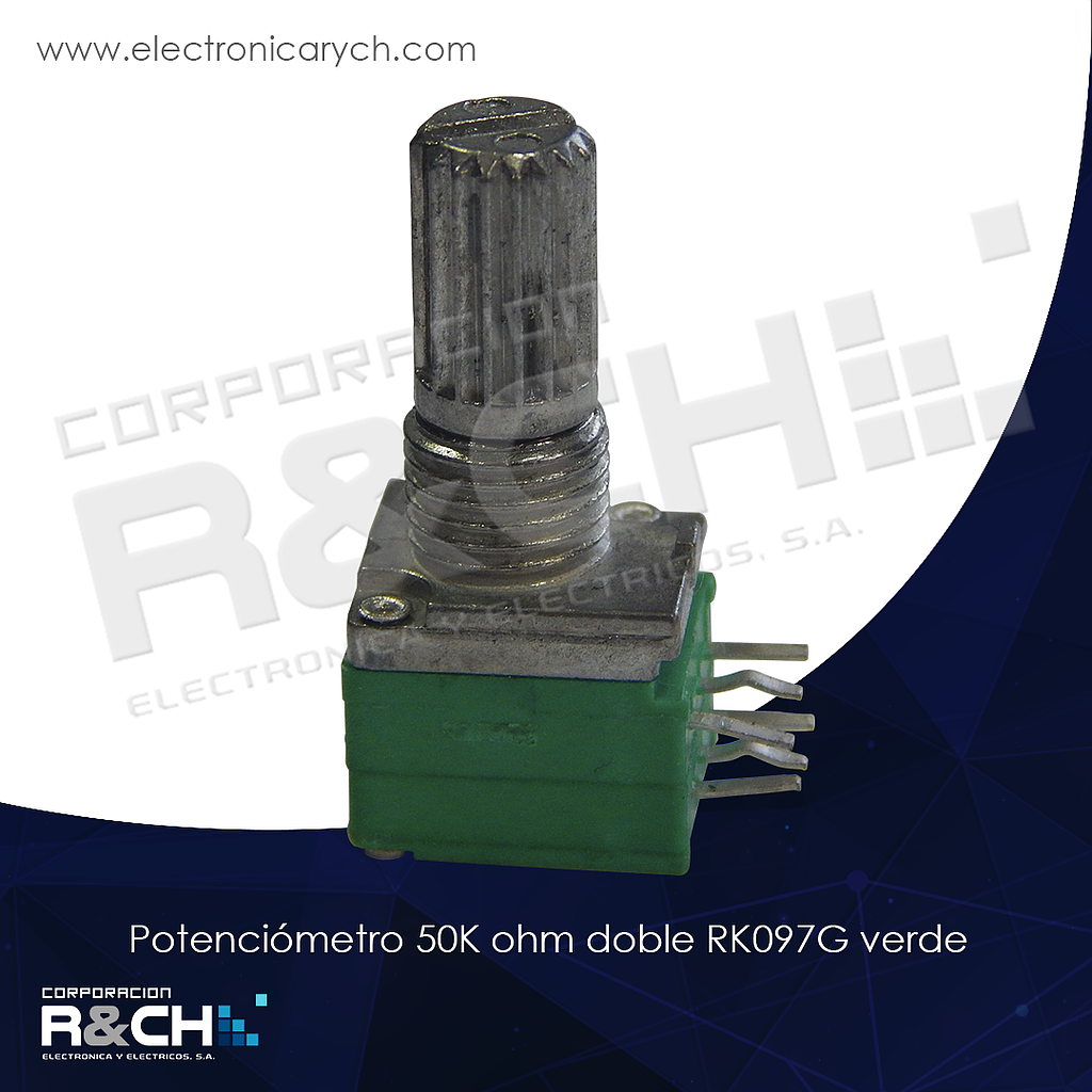 PT-50K97G potenciometro 50K ohm doble RK097G verde