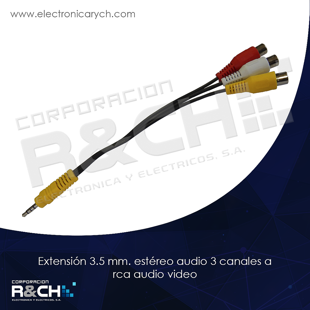 EX-559 Extension 3.5mm Estereo audio 3 Canales a RCA Audio Video