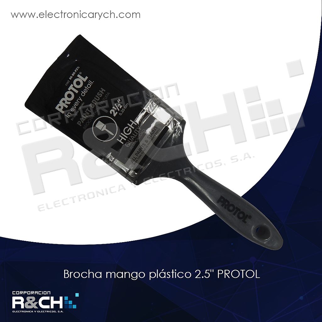 HM-80-BRP-2.5 brocha mango plastico 2.5&quot; PROTOL