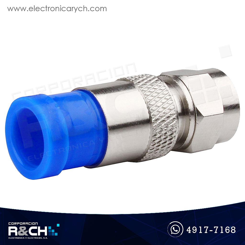 CN-F-74 Conector coaxial a presion RG6 azul HQ