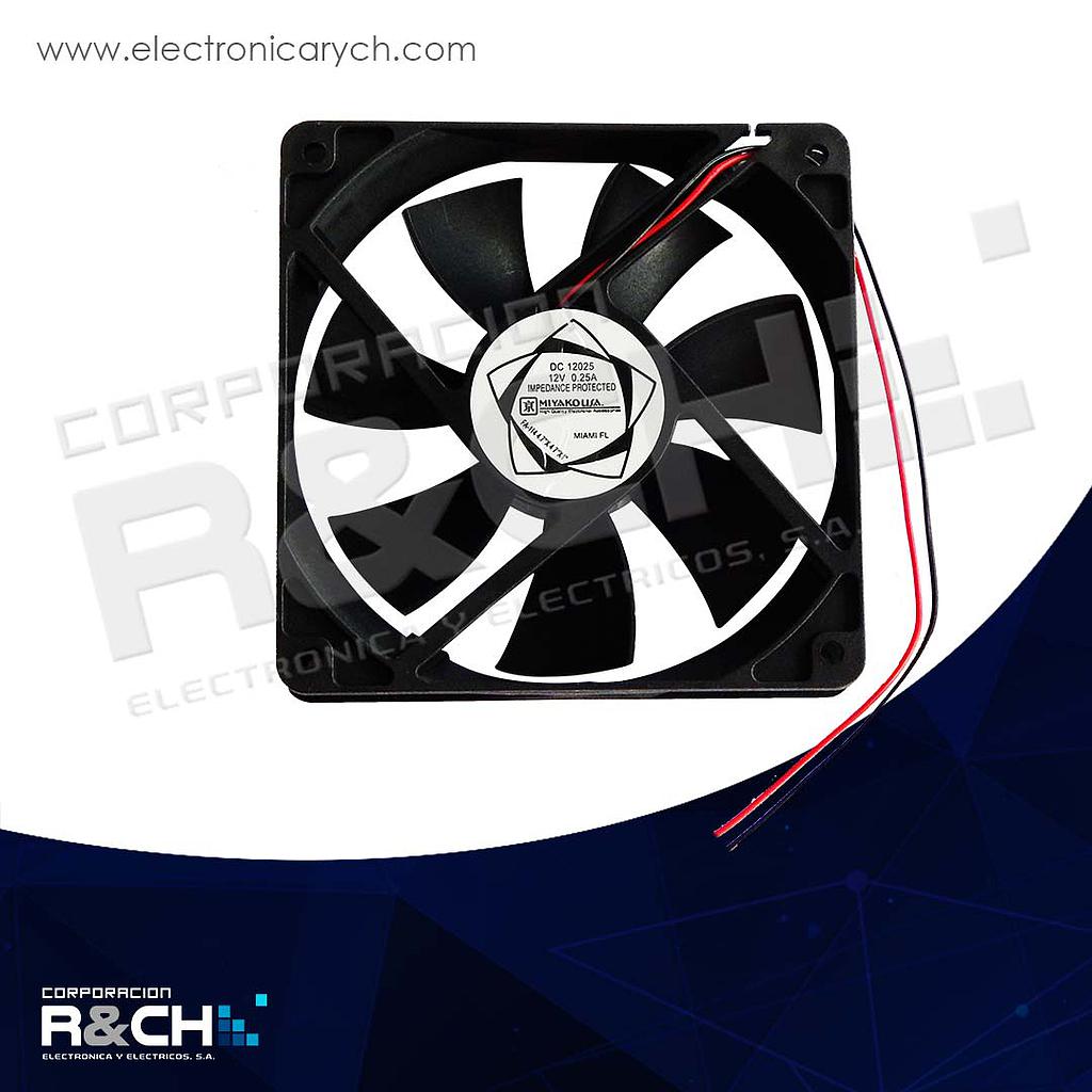 FA-114 ventilador 12VDC plastico 4.7&quot;x4.7&quot;x1&quot; miyako