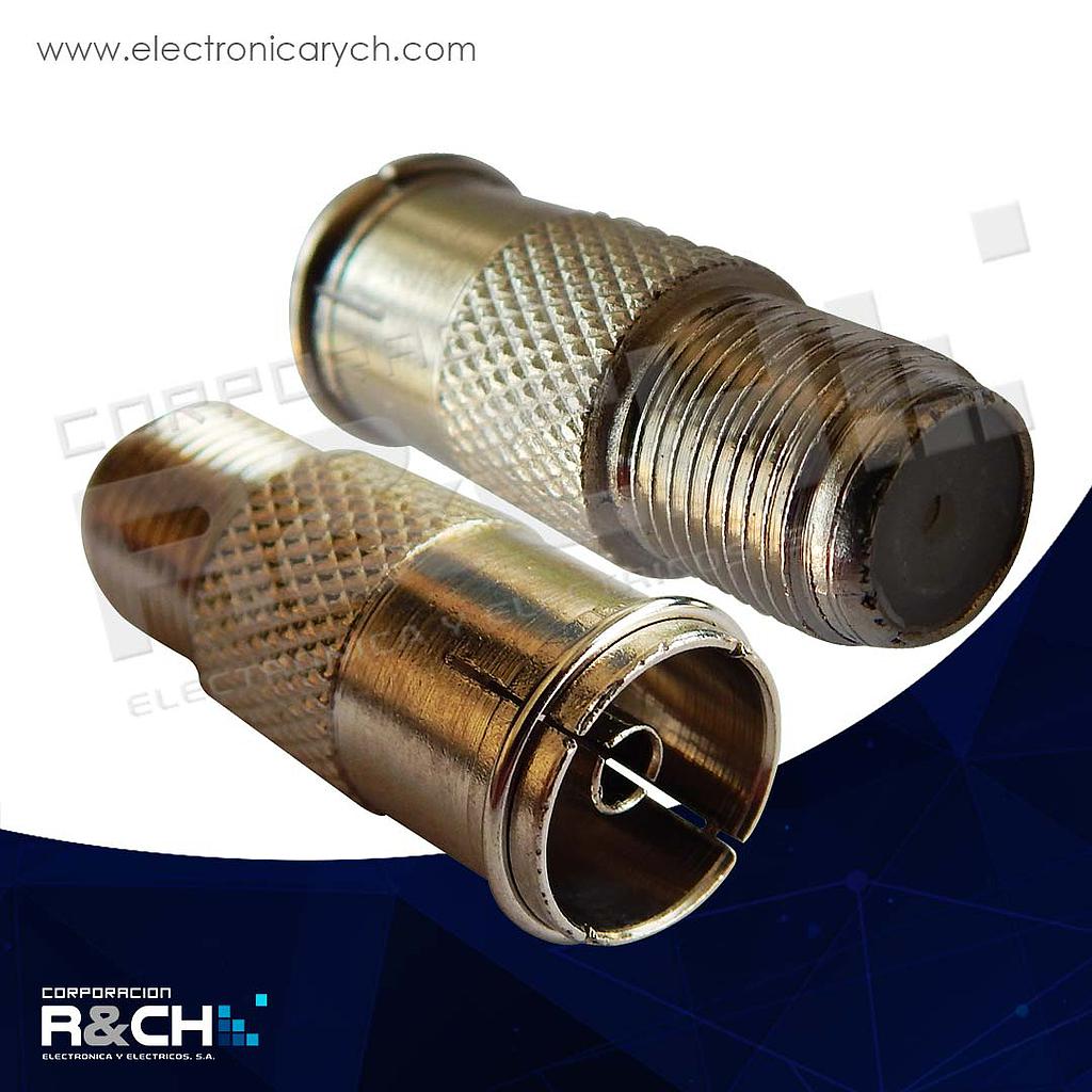 F-89 adaptador hembra coaxial a &quot;Pal&quot; plug a presion