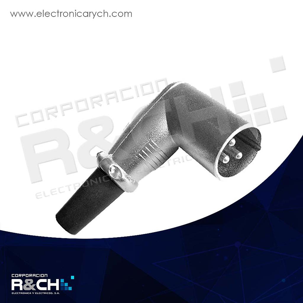 M-64-BAG conector XLR macho tipo L o angular 3 pin