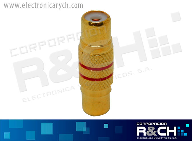 P-119G adaptador jack RCA union oro lineas rojas HQ