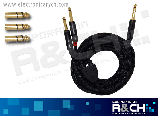 VZ-N264-12FT extension plug 1/4&quot; stereo a 2 plug 1/4&quot; mono VOYZ