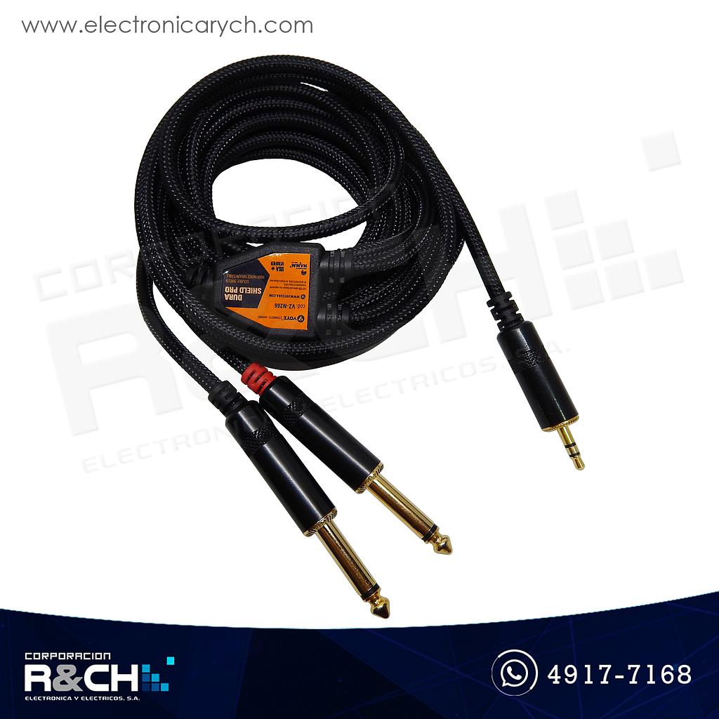 VZ-N266-12FT Extensión plug 3.5 stereo a 2 plug 1/4&quot; mono VOYZ