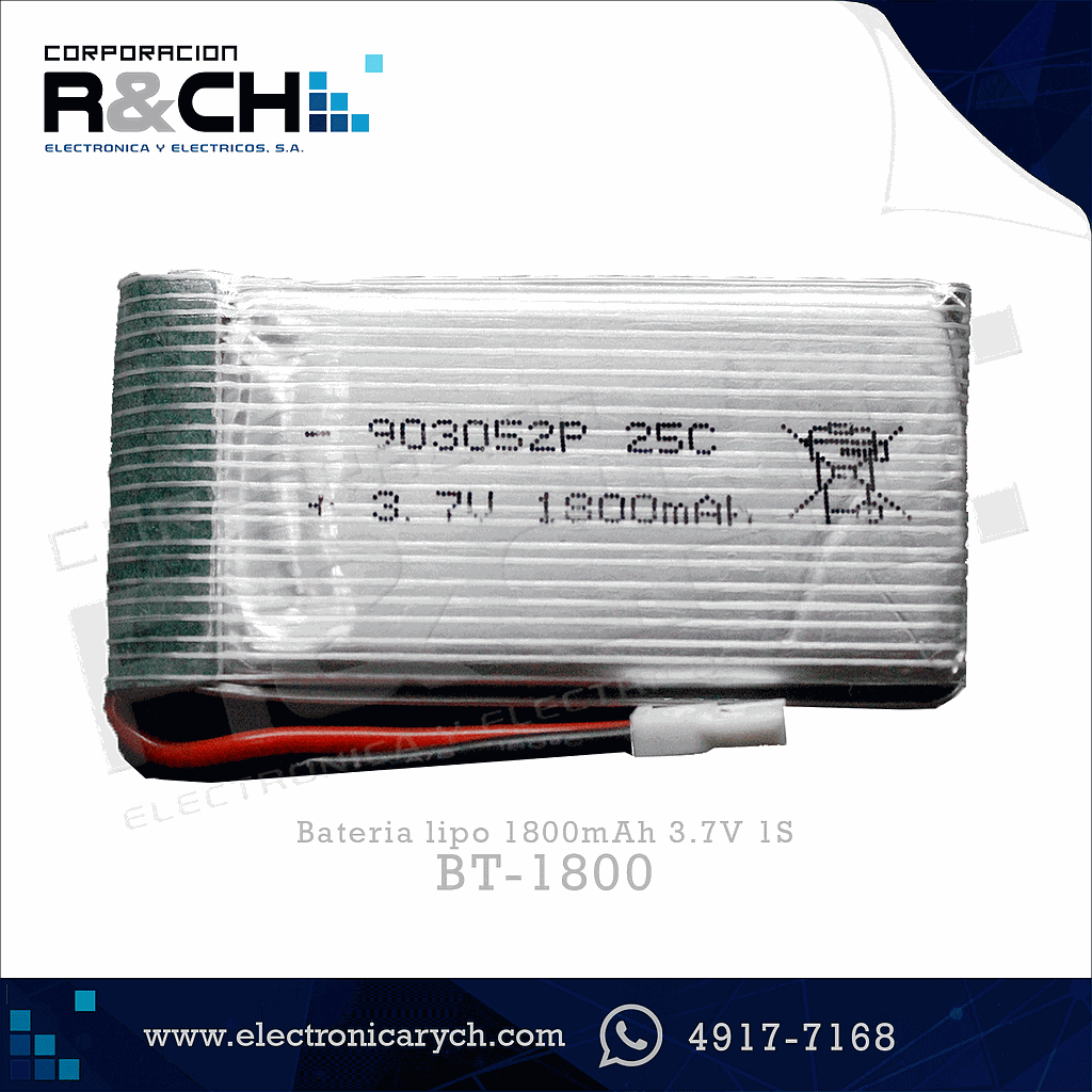 BT-1800 bateria lipo 1800mAh 3.7V 1S