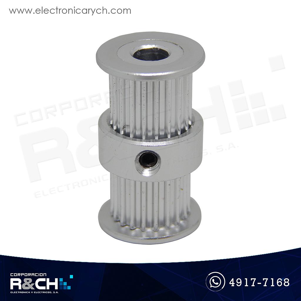 PL-184D Polea GT2 Dentada doble 20d Diametro ext=16mm Diametro int=5mm banda 6mm