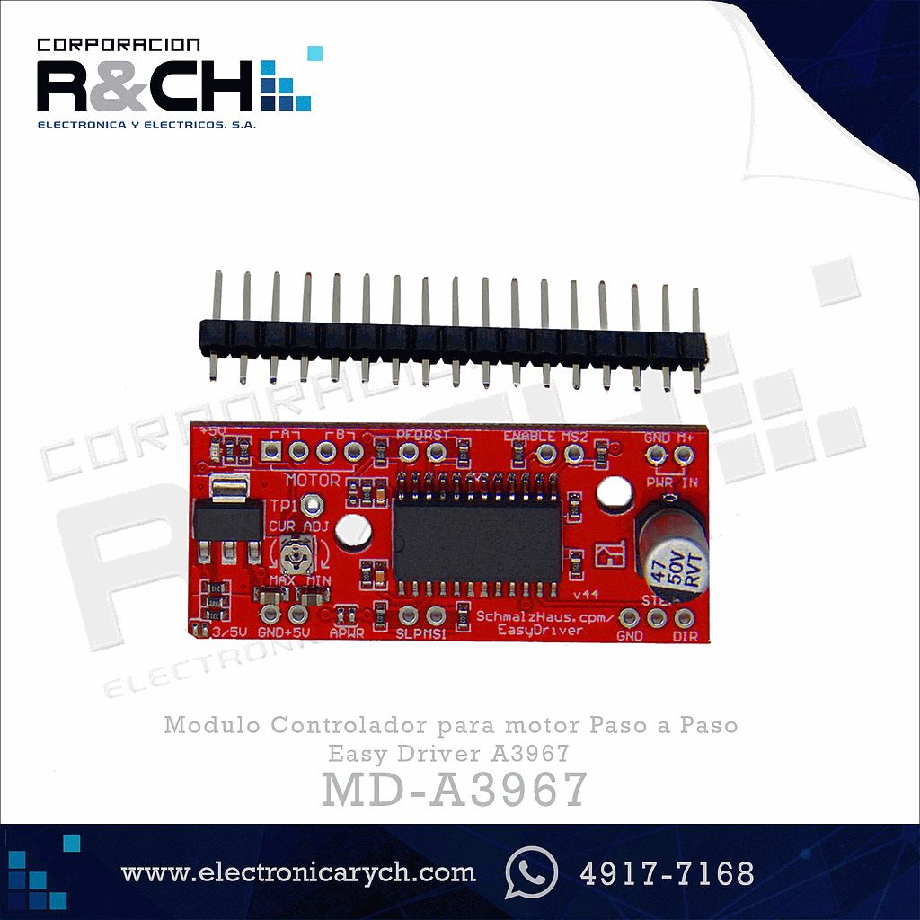 MD-A3967 Modulo Controlador para motor Paso a Paso Easy Driver A3967