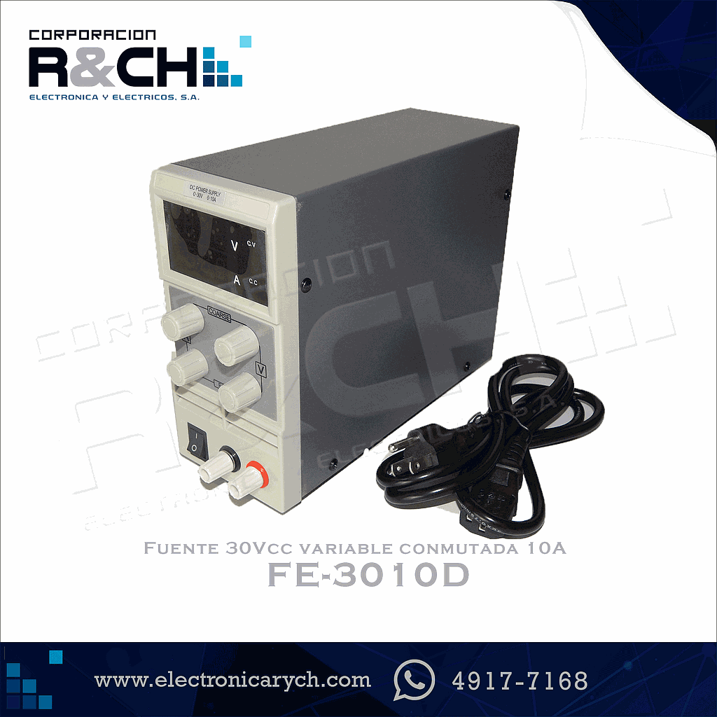 FE-3010D Fuente 30Vcc variable conmutada 10A