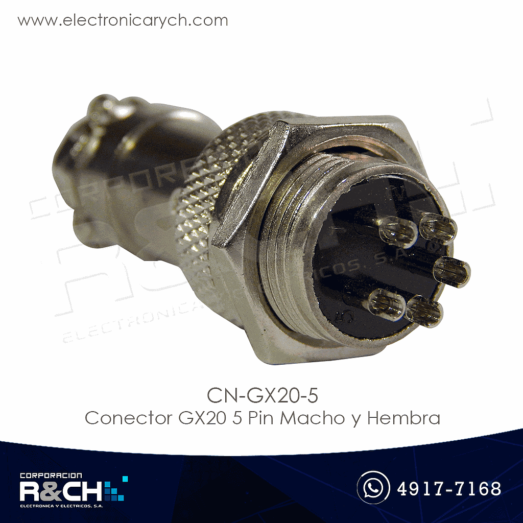 CN-GX20-5 Conector GX20 5 Pin Macho y Hembra