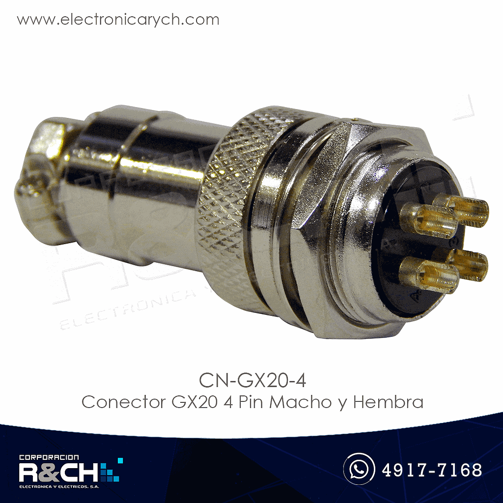CN-GX20-4 Conector GX20 4 Pin Macho y Hembra