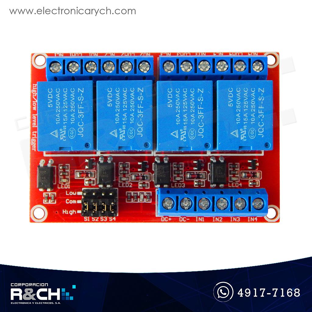 RL-4C-5/15P Relay módulo 4 channel 5V 1 polo 2 tiros con optoacoplador