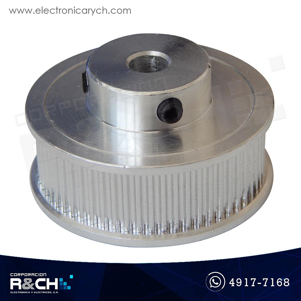 PL-6016 Polea GT2 dentada 60 dientes para faja 10mm diametro eje 6.35mm
