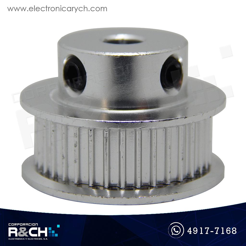 PL-3665 Polea GT2 dentada 36 dientes para faja 6mm diámetro eje 5mm