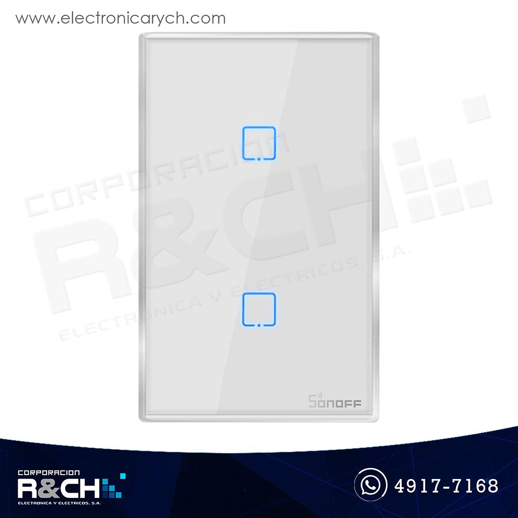 SW-T0US2C Switch Inteligente touch Doble para empotrar wi-fi Sonoff