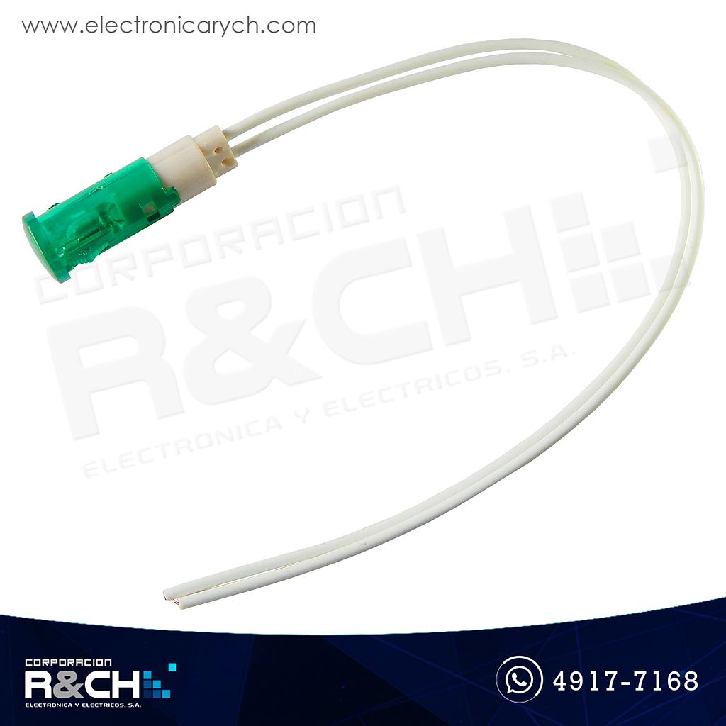 BM-MD11G Bombilla Luz Piloto Redonda Verde con Cable 220V