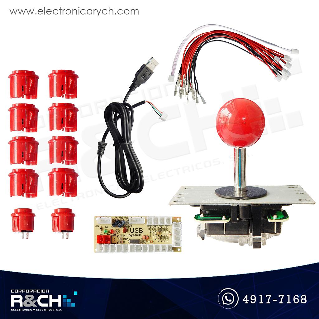 SX-1618R Kit Arcade para Video Juegos Rojo Un Joystick
