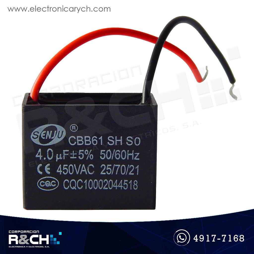 CBB61-4UF Capacitor 4uF 450V AC Para Ventilador