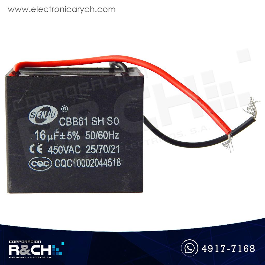 CBB61-16UF Capacitor 5uF 450V AC Para Ventilador
