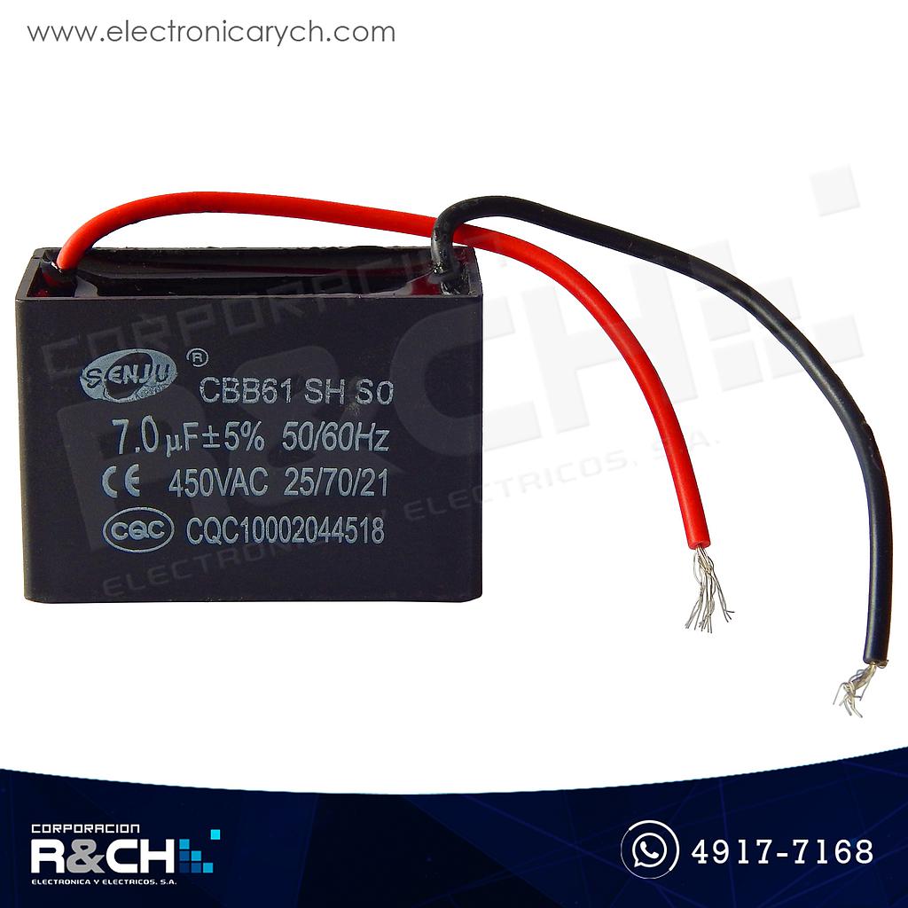CBB61-7UF Capacitor 7uF 450V AC Para Ventilador