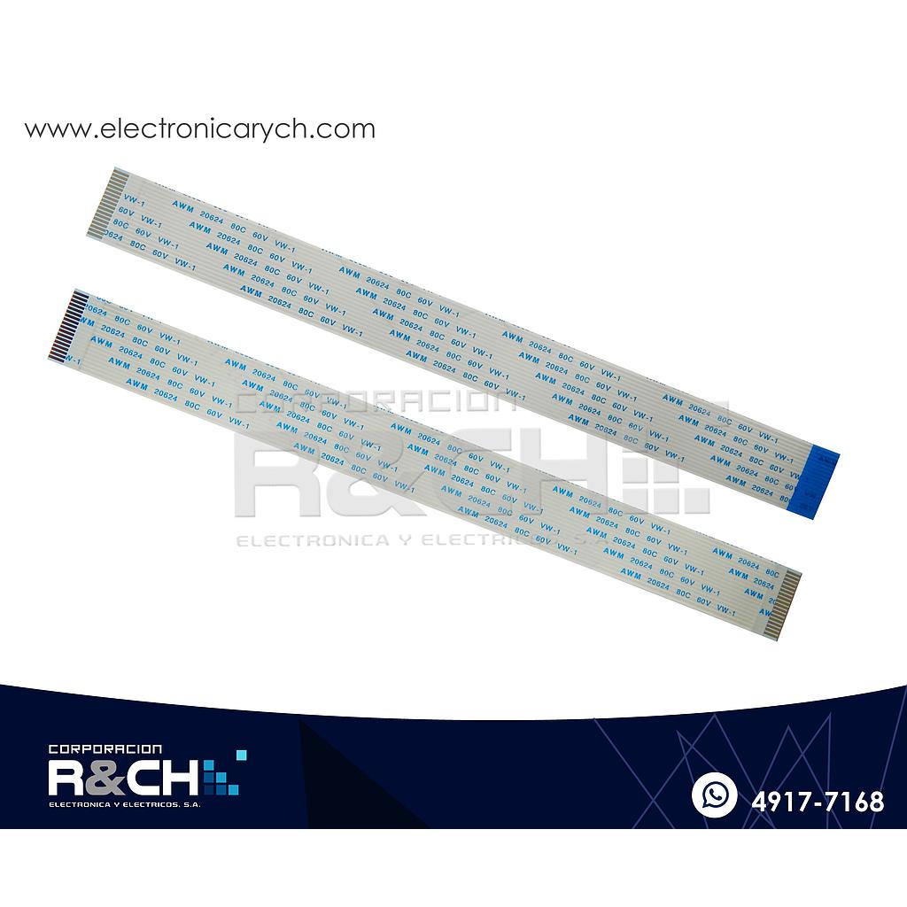 CB-18LO21 Cable FFC De Lado Opuesto 18 Lineas 1mmx20cm