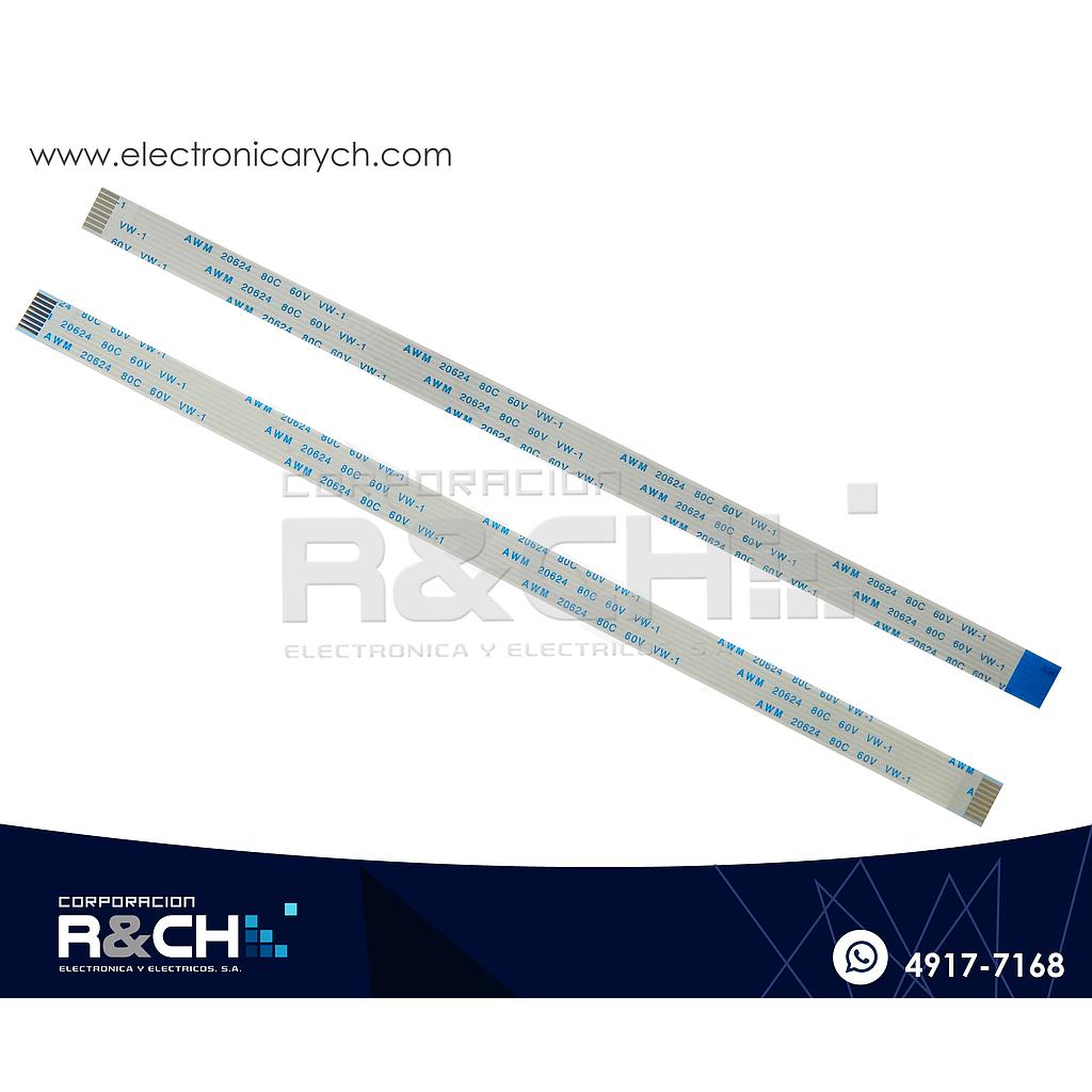 CB-8LO21 Cable FFC De Lado Opuesto 8 Lineas 1mmx20cm