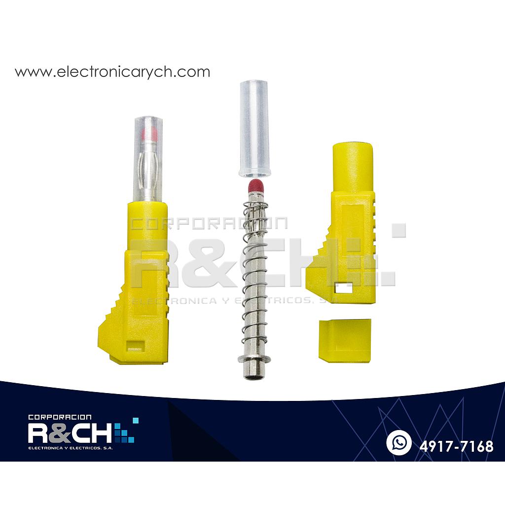 PL-343Y Plug Banana Apilable Amarilla Aislada