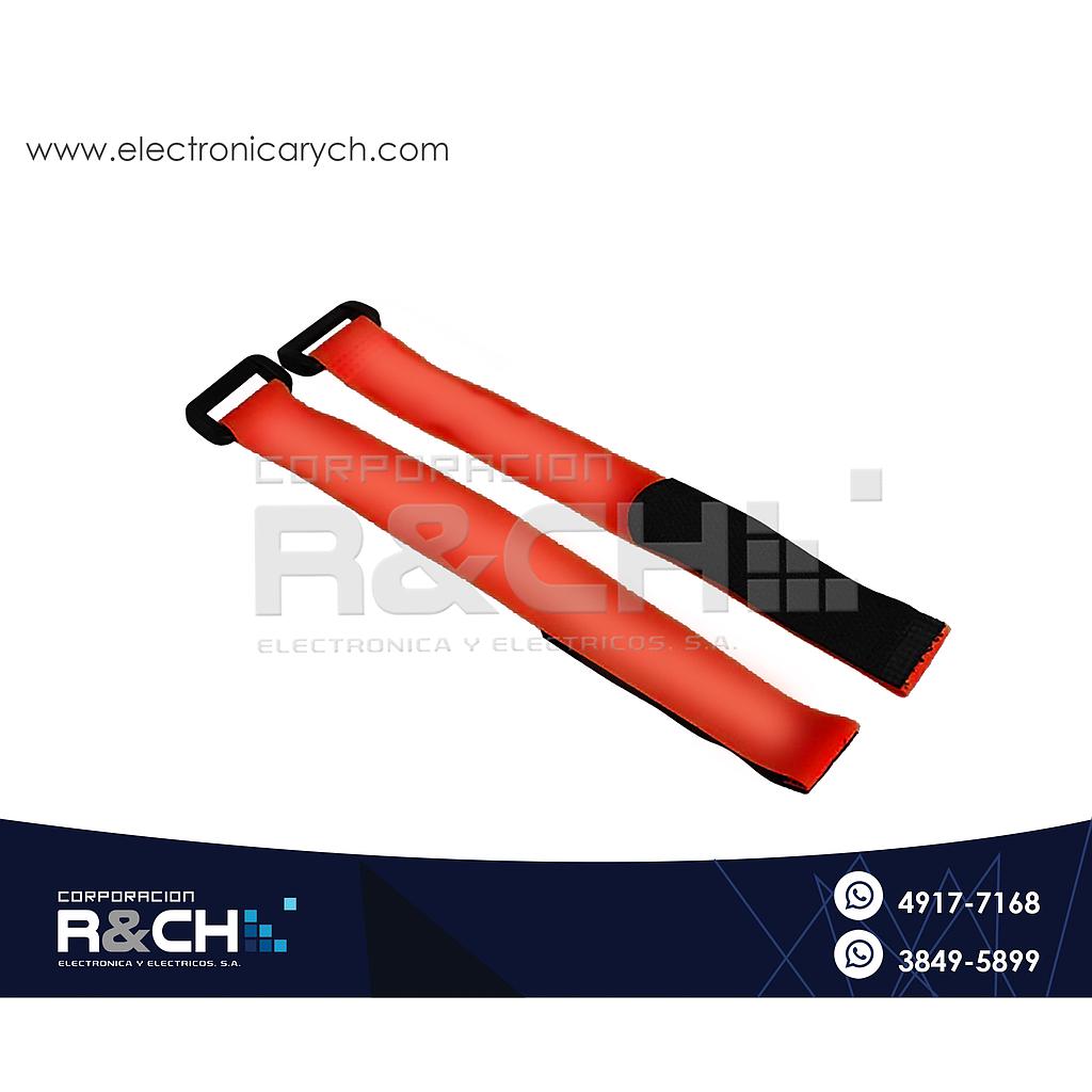 HM-23R Cincho Sujetacables de Velcro 2x30cm Rojo