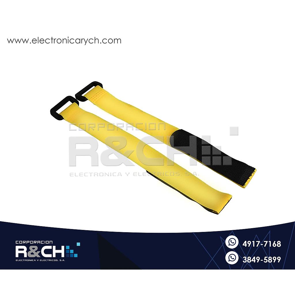 HM-23A Cincho Sujetacables de Velcro 2x30cm Amarillo