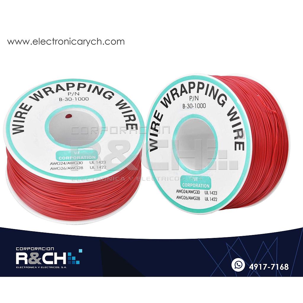 AL-30R Alambre 30 AWG carrete rojo 250m