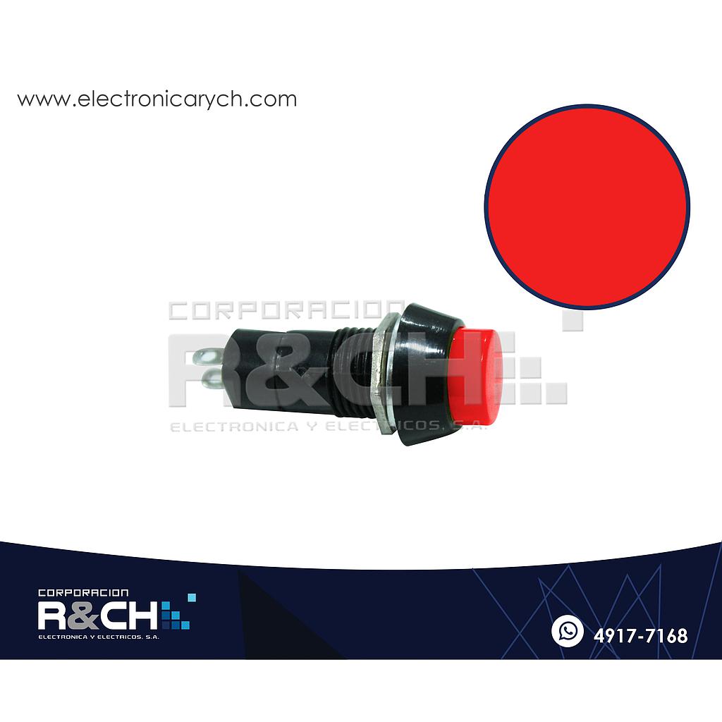 SW-P12AR Pulsador con enclave 12mm Rojo redondo