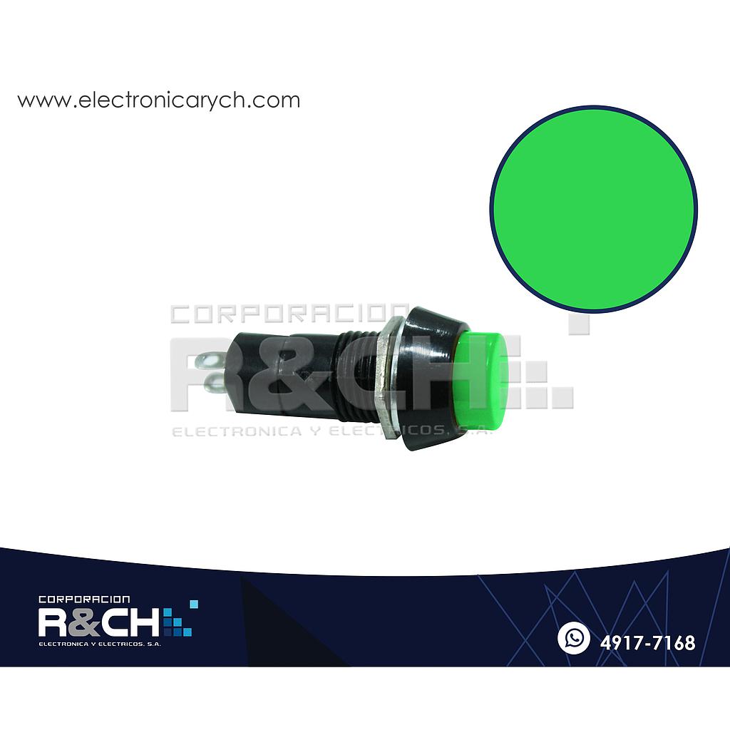 SW-P12AV Pulsador con Enclave 12mm Verde Redondo