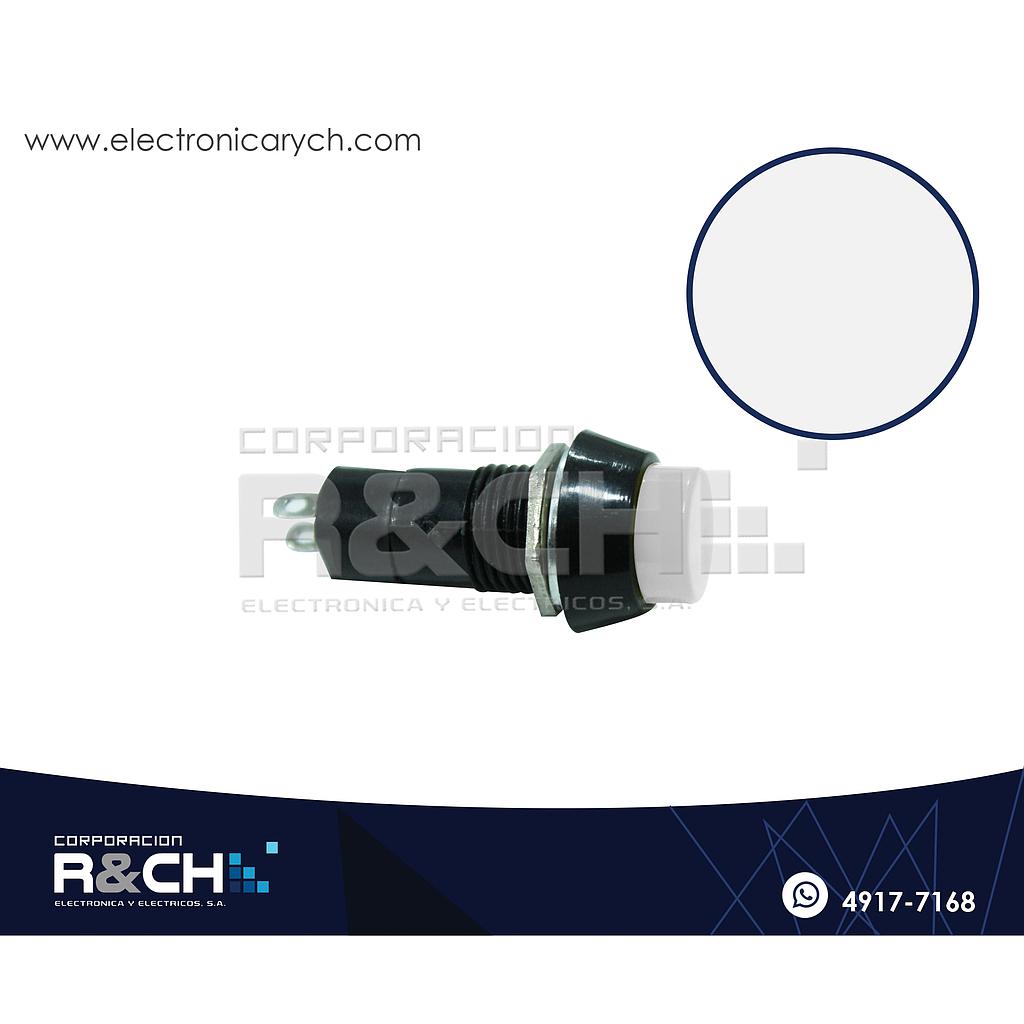 SW-P12AB Pulsador con enclave 12mm Blanco redondo